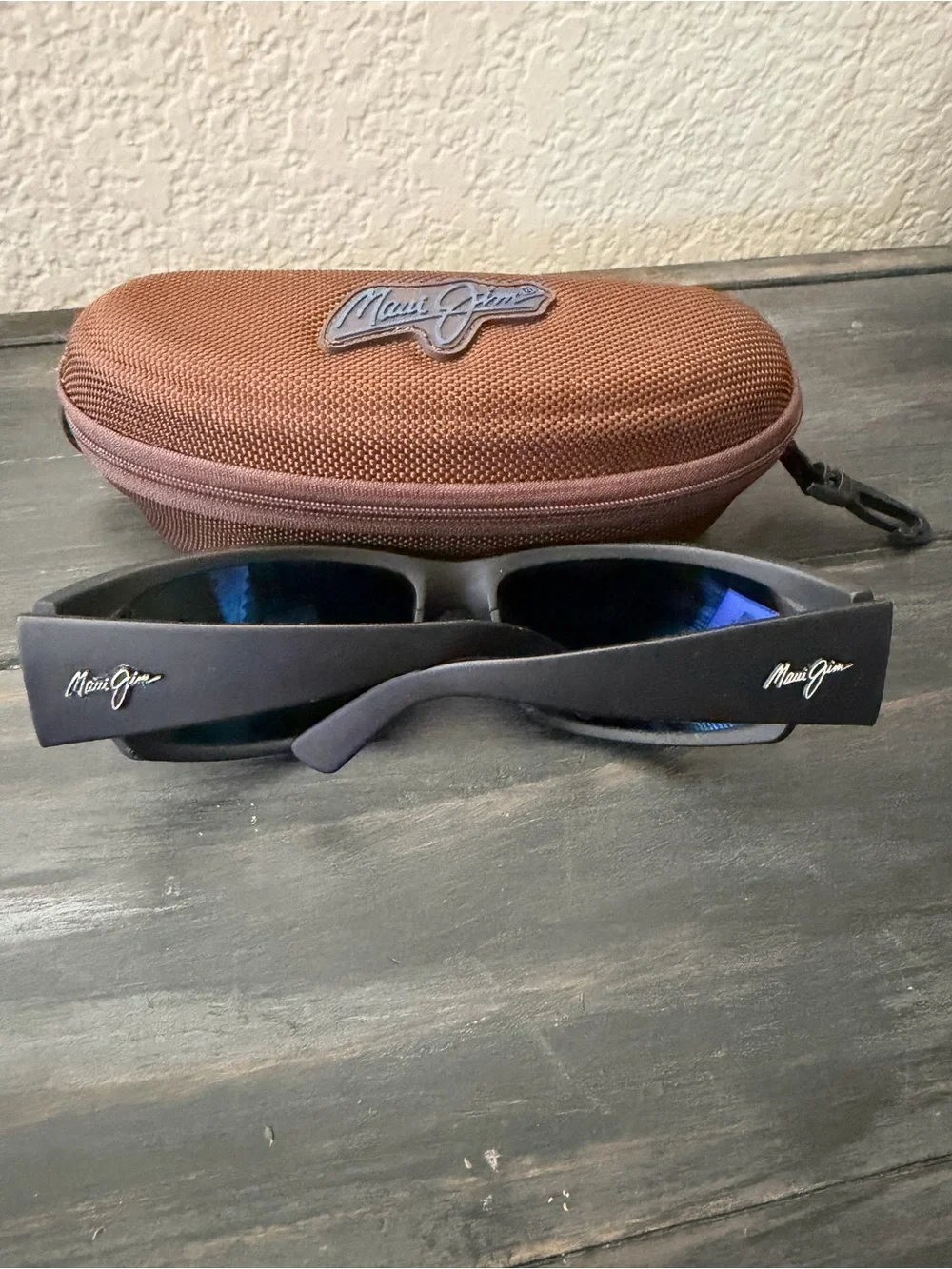 Maui Jim Matte Black Frame Sunglasses with Blue Mirror Lenses - World Cup
